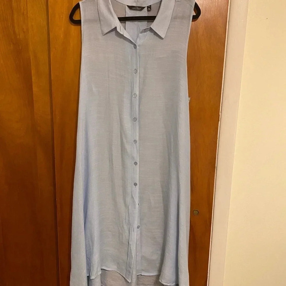 MLLE Gabrielle Semi-Sheer Shirt Dress w/Slip Button Front Women Size 3X - Picture 4 of 9